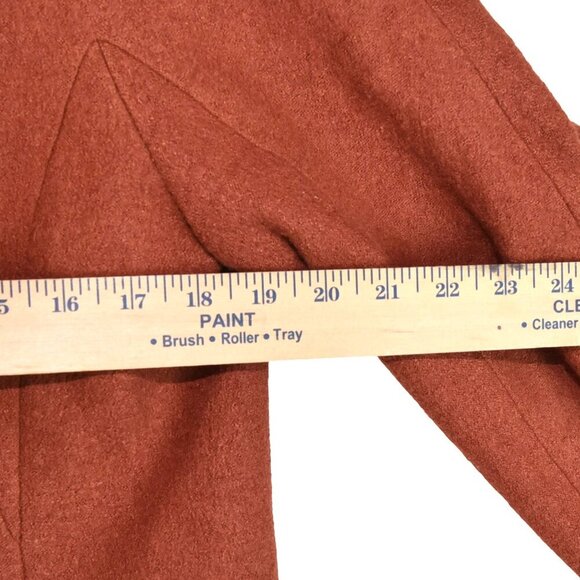 Talbots Cowl Collared Coat in Rust Orange Sz 12 60% Rayon 40% Wool Button Jacket - Picture 7 of 10